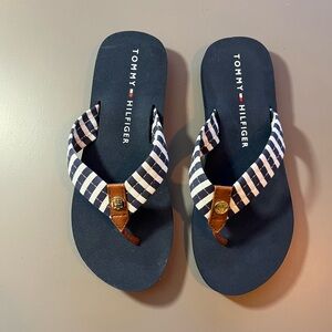 Tommy Hilfiger Striped Navy and White Sandals